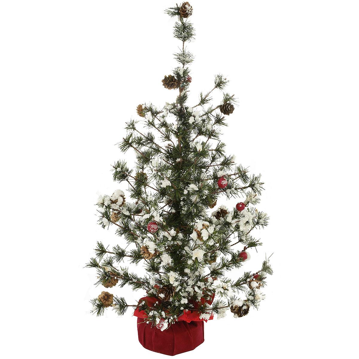 24 Inch Tree With Berries And Red Velvet Base
