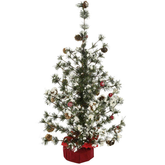 24 Inch Tree With Berries And Red Velvet Base